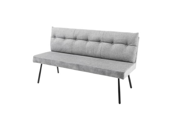 Sitzbank BIG GEORGE - 160cm - grau schwarz - Samt Metall-Beine montiert geliefert, hohe Belastbarkeit, Taschenfederkern, hoher Komfort, modernes Design, angenehme Haptik