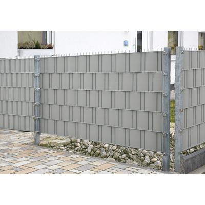Sichtschutzstreifen GARDEN 'N' MORE "Fertigstreifen", silber, H:19cm, Kunststoff, Zaunelemente, 5 Sichtschutzstreifen, 2,01 m lang, 19 cm hoch