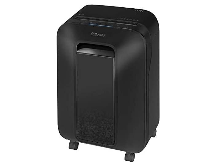 Fellowes papierversnipperaar voor thuiskantoor -100% Jam Proof, 12 vel micro-cut vernietiger voor thuiskantoorgebruik - papiervernietiger grote 22L opvangbak - Powershred LX201 - DIN-niveau P5 - Zwart
