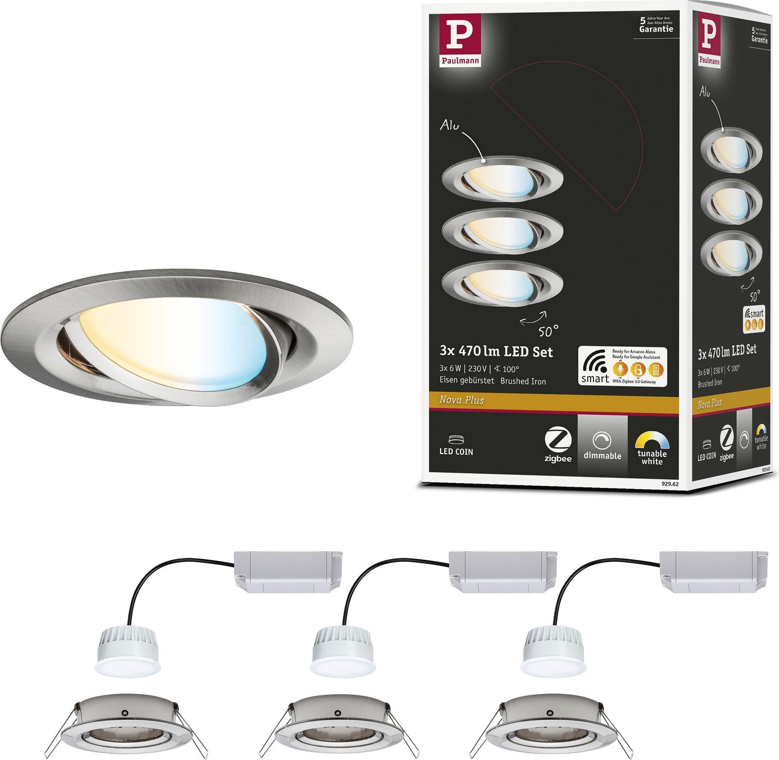 Paulmann LED inbouwspot Nova Plus basisset kantelbaar