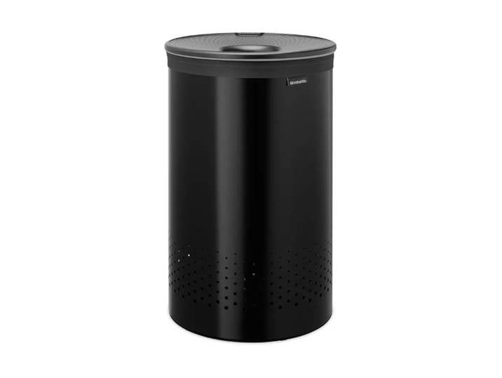 Brabantia Panier à linge Brabantia avec couvercle en plastique 60 L Noir mat