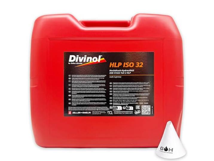 Divinol HLP 32 Hydrauliköl DIN 51524-2 HLP ISO VG 32 (48861) Hochdruck Hydrauliköl für Hydraulikanlagen Maschinen Industrie – Verschleißschutz Öl mit Trichter