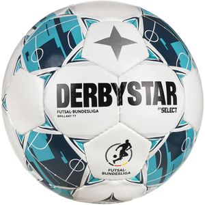 Derbystar Fußball Futsal-Bundesliga Brillant TT v26, Größe 4, 420 Gramm, weiß/blau/grau, Futsalball