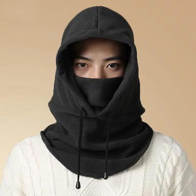 Inspired Finds Unisex Winter Fleece Balaclava Face Mask And Neck Warmer Hooded Cap navy Hood
