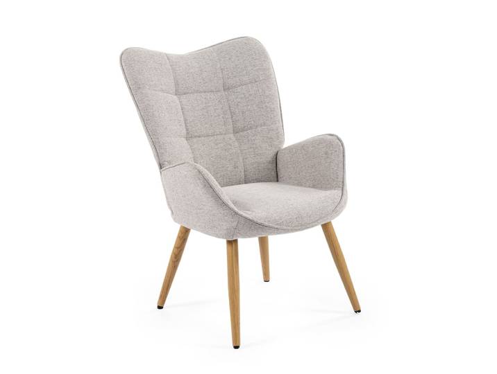 Fauteuil scandinave en tissu polyester gris
