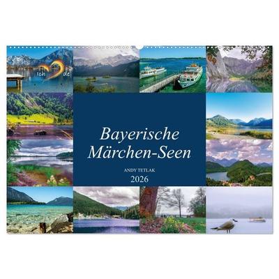 Bayerische Märchen-Seen (Wandkalender 2026 DIN A2 quer), CALVENDO Monatskalender