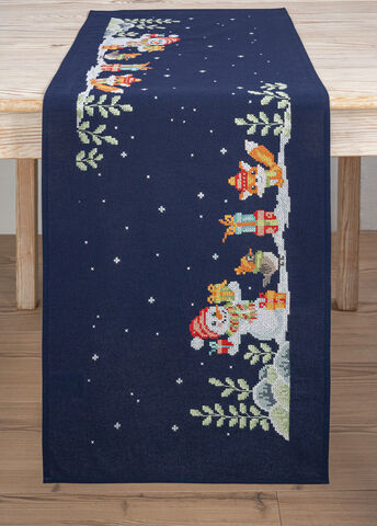 Stickläufer "Snowman & Friends"