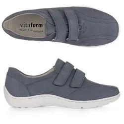 VITAFORM Damen-Halbschuh Nubukleder 2 Klettverschlüsse Handnahtsohle