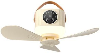 Market Central Rechargeable LED Ceiling Fan Light Portable Quiet Lamp With Remote Control beige