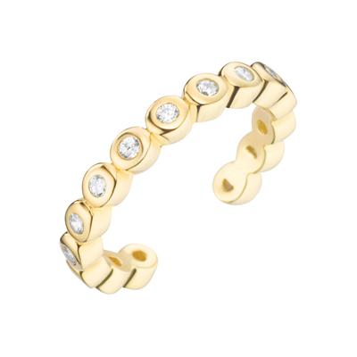 Ohrklemme FIRETTI "Schmuck Geschenk Silber 925 Ear Cuff", gold (gelbgoldfarben, kristallweiß, kristallweiß), Ohrringe, Damen, Silber 925 (Sterlingsilber), mit Zirkonia (synth.)