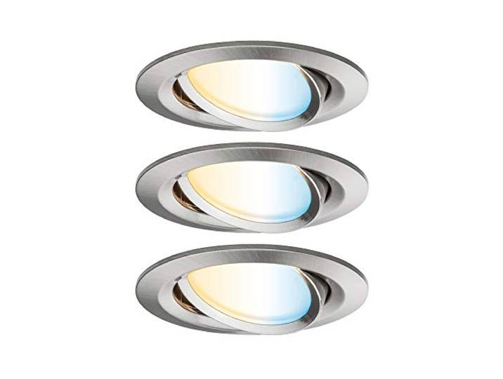 Paulmann 92962 SmartHome Zigbee Einbauleuchten-Set LED Coin Nova Plus 3x6,5W Tunable White Eisen gebürstet