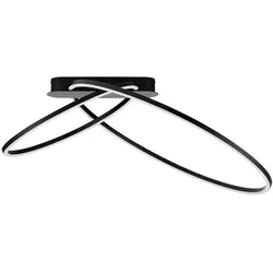 Nova Luce LED-Deckenleuchte Kiklos Alu, Eisen, Stahl & Metall Schwarz