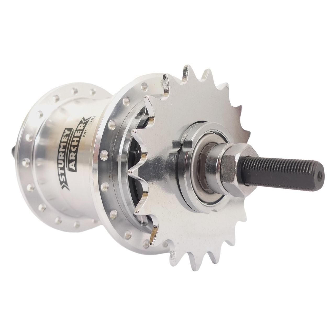 Sturmey Archer A2 Automatic 2 speed vrijloopnaaf 36 gaats - zilver (A2 AM-BOX SILV.36H)