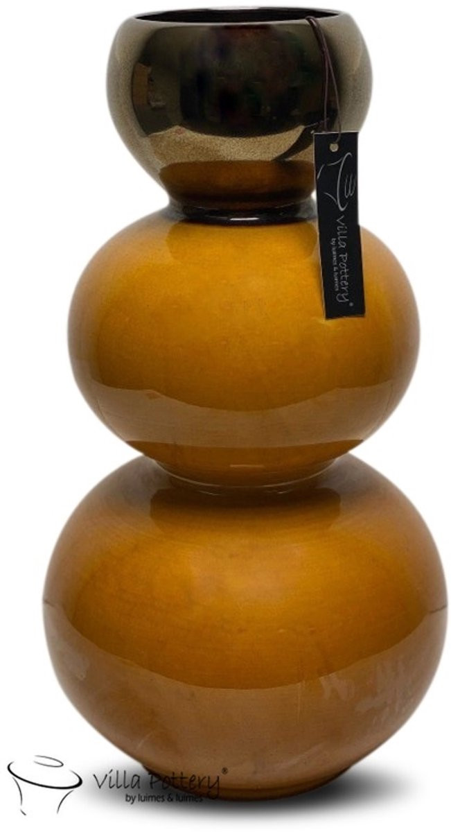 Villa Pottery Andes Duo Goud Geel 25 x 16,5 cm
