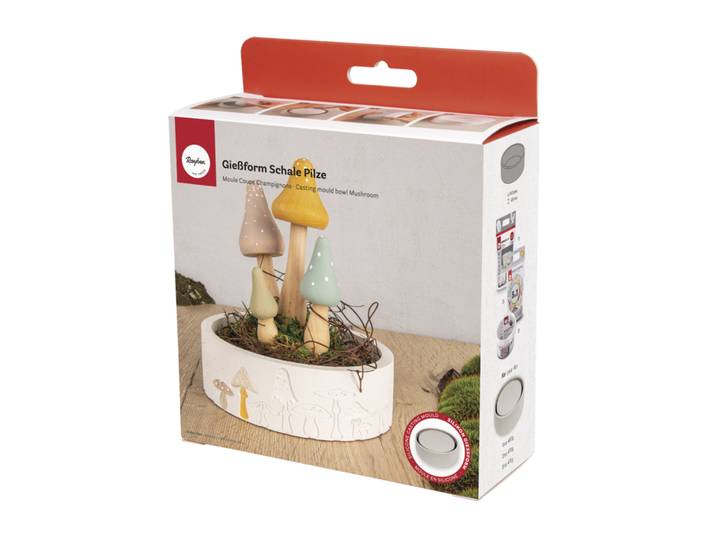 Silikon Giessform Schale Pilze, ø 15cm x H 5cm