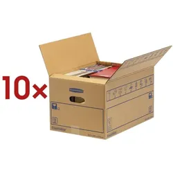 Bankers Box System 10 Stück Umzugskartons »SmoothMove Standard« 32,5/47,5/27 cm braun, 32.5x27x47.5 cm