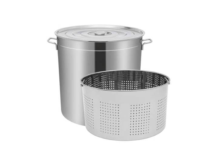 100L Kochtopf Universaltopf Suppentopf, Kochtopf mit Deckel und Korb, Große Edelstahlfässer Fässer aus Edelstahl, Küche Topf, für Familienfeiern, Gewerblichen