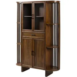 Vitrine Akazie 120x40x178 natur lackiert MADRID #50