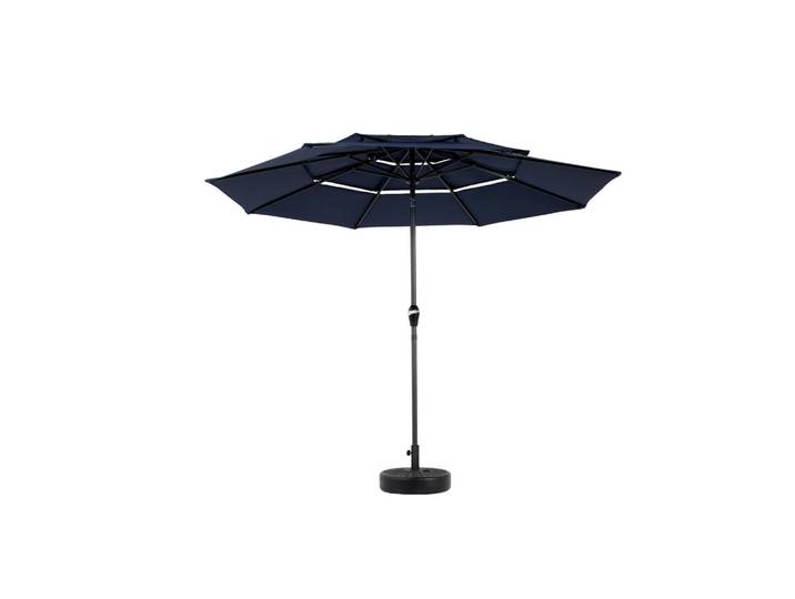 ComfortXL Sonnenschirm Doppel Rechteck navyblau, Blau, Metall, 294x294 cm, Sonnenschutz, Sonnenschirme