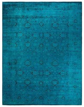 Overton "Fine Vibrance, One-of-a-Kind Hand-Knotted Area Rug - Blue, 8' 2"" x 10' 9"" - 8' 2"" x 10' 9"""