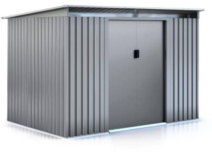 Gerätehaus aus Metall mit Flachdach Texas - 4,72 m² - Grau