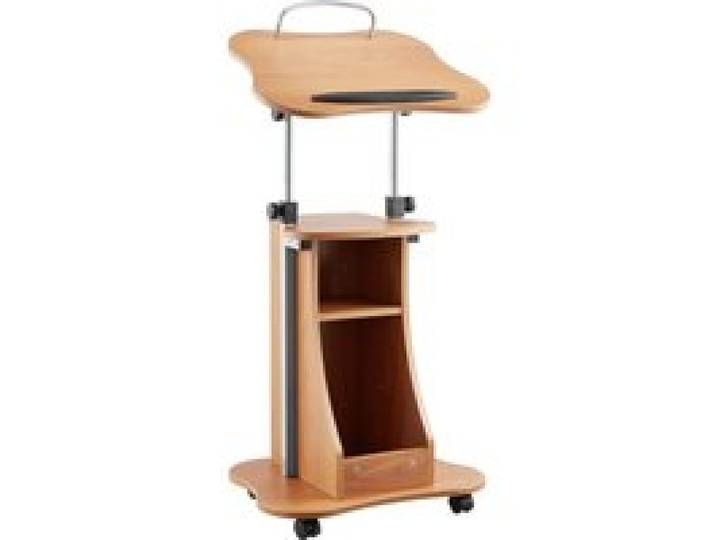 VEVOR Pupitre de Conférence 110 cm, Podium en Bois, Lutrin pour Présentation avec Roulettes Verrouillables, Large Surface de Lecture et Espace de Rangement Ouvert, Hauteur et Angle Réglables, Bureau