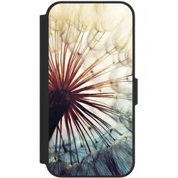 Nivocase Klapphülle für Apple iPhone 16e Handyhülle aus Kunst Leder NIVOflip schwarz Blumen Fotografie (Apple iPhone 16e), Smartphone Hülle, Schwarz