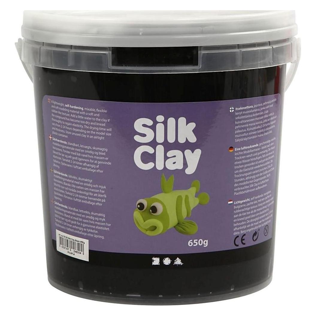 Creativ Company Modelliermasse Silk Clay 650 g,Schwarz (79126)