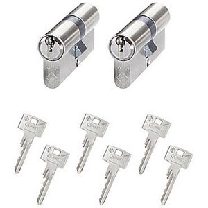 Abus Schließzylinder Vitess 1000, mit 6 Schlüsseln, 30/30 mm, gleichschließend, 2 Stück