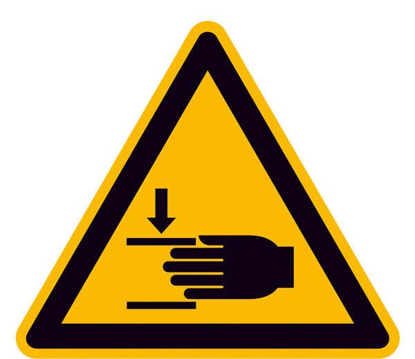 SafetyMarking® Warnaufkleber Warnung vor Handverletzungen 10 cm x 10 cm 21.0330