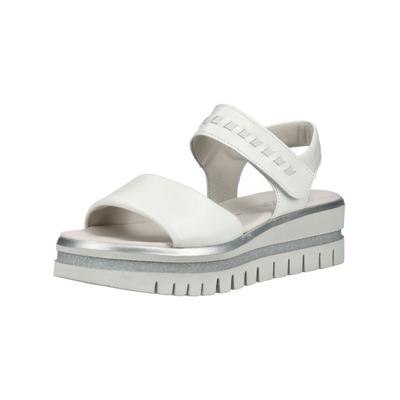 Plateausandaletten GABOR "Gabor Sandalen Glattleder", Damen, Gr. 42, weiß, Glattleder, Schuhe