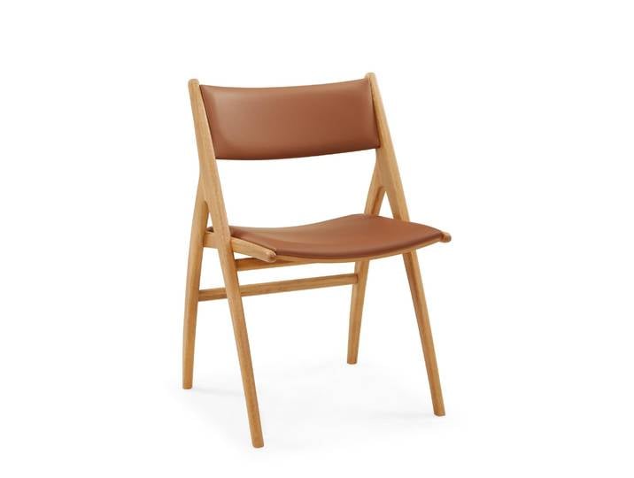 Roots Esszimmerstuhl, Eiche natur Leder cognac
