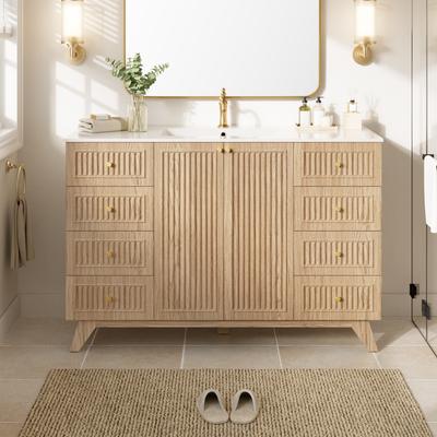 Kodotan sofa 47.56 Inch Single Sink Bathroom Vanity with SMC Top, MDF Cabinet, Soft Close Doors, Freestanding Modern Storage Vanity