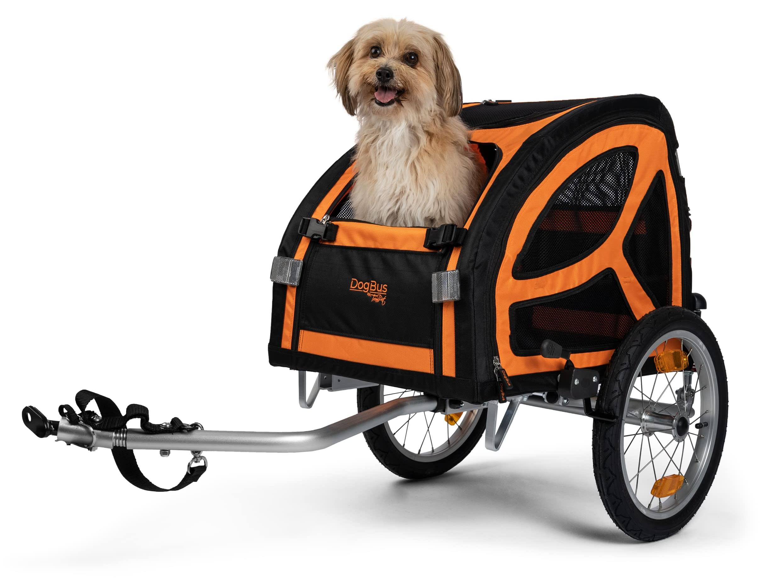 Hundewagen für Fahrräder - Aluminium - Mit Federung - Für kleine bis mittelgroße Hunde - Räder: 16 Zoll