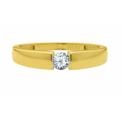 Solitärring ADELIA´S "Solitärring 585 Gold ( 14K ) mit Zirkonia" Gr. 56, gold, Fingerringe, Damen, 56, Gold, Goldring Diamant