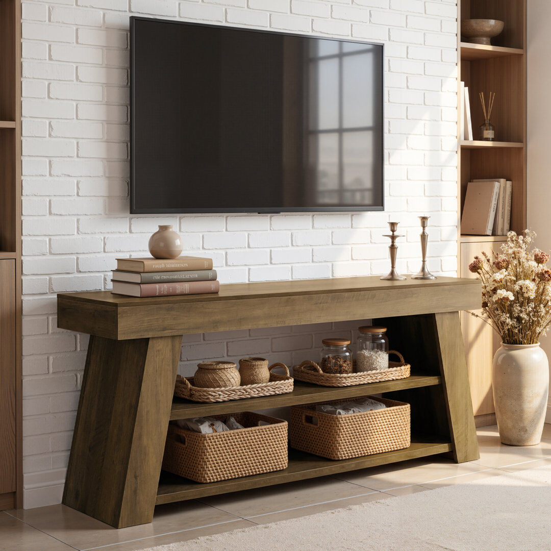 Blue Elephant Unfinished TV Stand for TVs up to 65" Brown 65"