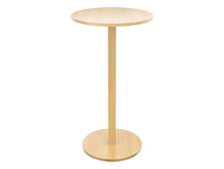 Paperflow Table Mange Debout Woody - Diamètre 60 cm - Plateau hêtre, pied bois massif vernis