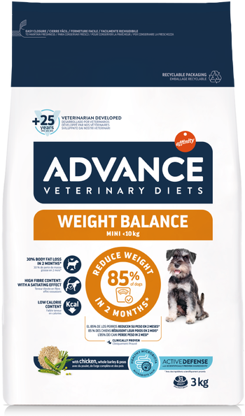 Advance Veterinary Diets Weight Balance Cão Mini 3 kg