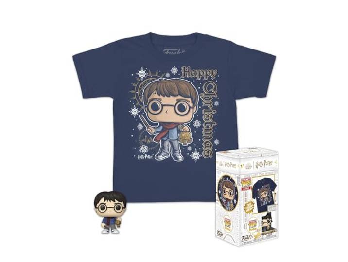 Funko Pocket Pop & Tee: HP- Holiday Harry- Medium (Child)
