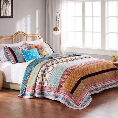 Greenland Trading Co. Thalia Quilt Bed Set Multi Bright, Twin, Multi Bright