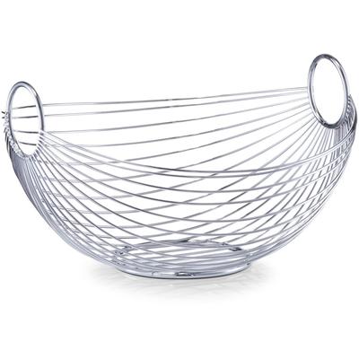Obstschale ZELLER PRESENT, silber (silberfarben), B:28cm H:16cm, Metall, Schüsseln, Obstschale, perfekte Belüftung