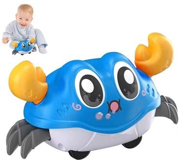 Youfap Market Double Return Force Kids Shake Simulation Crab Toy, Running Bubble Crab Crawling Toy For Children Playtime orange