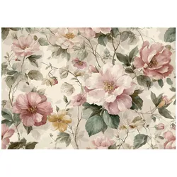 FOTOTAPETE Blumen Vintage Beige 400x280 cm
