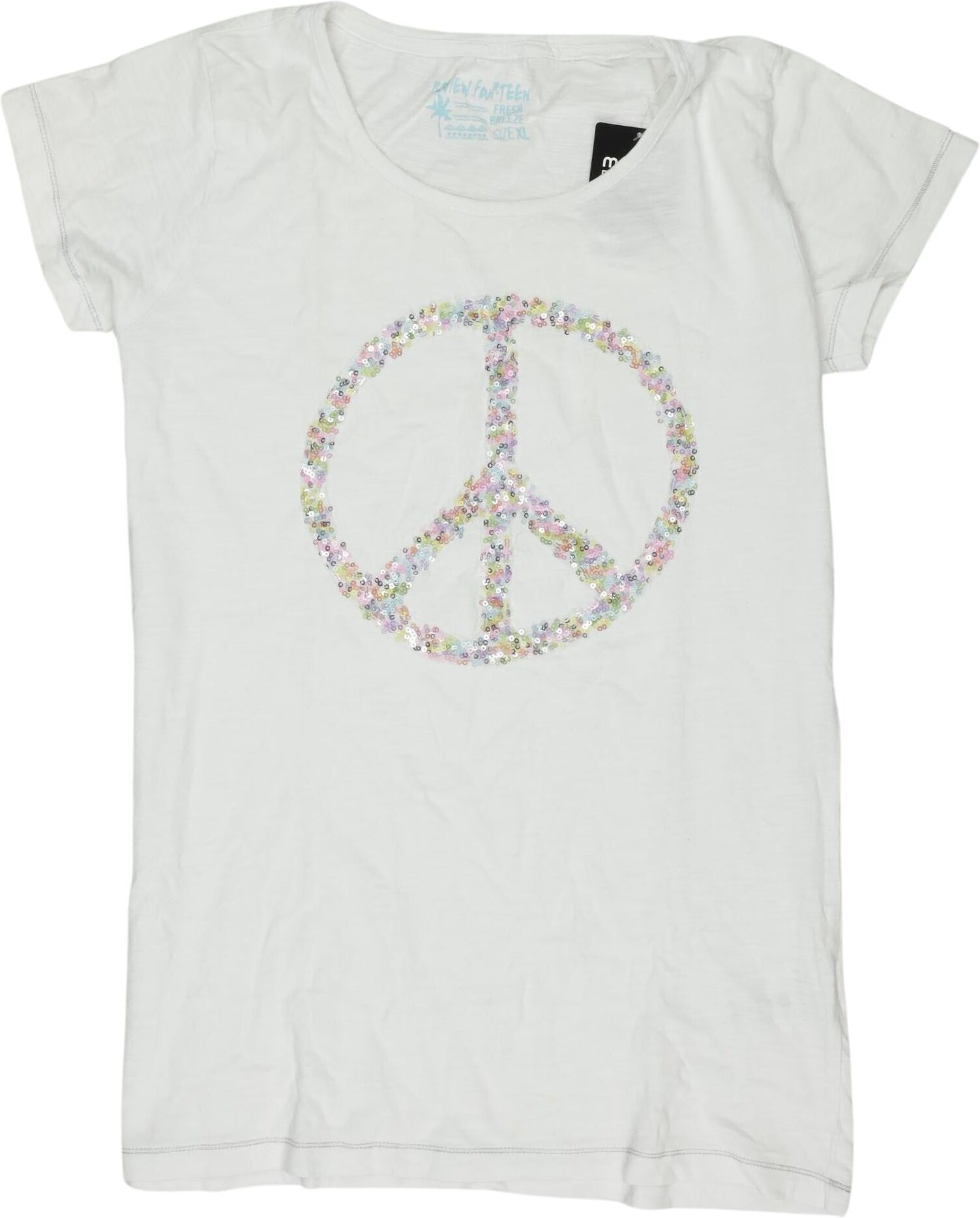 Review Mädchen T-Shirt, Weiß, Gr. XL, Baumwolle - Second Hand