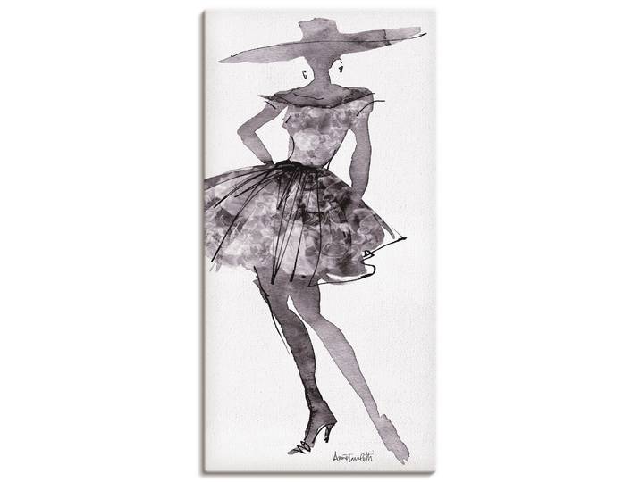 Leinwandbild ARTLAND Mode Skizzenbuch V , schwarz (farbe bild(er): schwarz), B:30cm H:60cm, Bilder, Leinwandbild, auf Holzrahmen gespannt