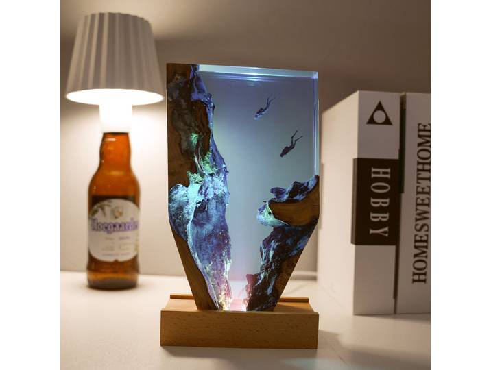 Lampe d'ambiance de chevet PYH Diver Ocean Wind pour exploration sous-marine, décoration de chambre, ornement de table