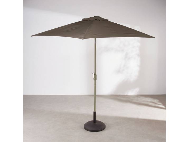 Neigbarer Sonnenschirm aus Aluminium und recyceltem Polyestergewebe, khakigrün, D270 cm (Ständer separat erhältlich)