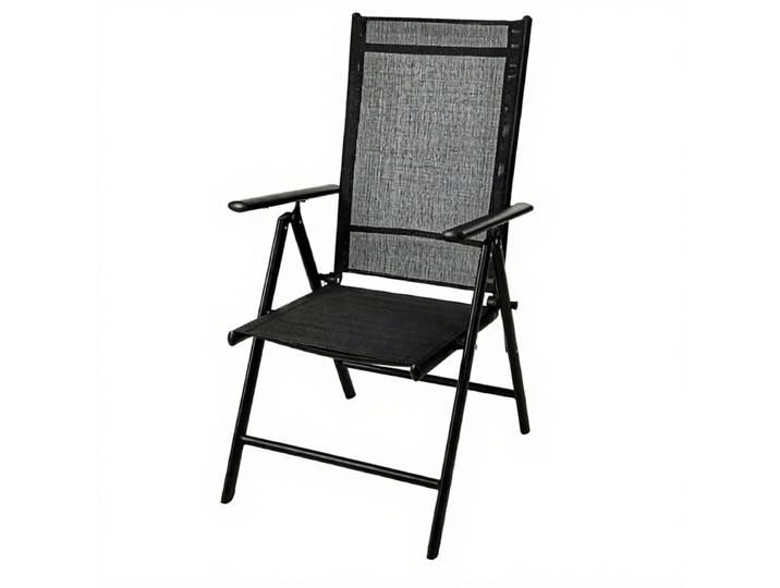 Chaise pliante en aluminium - Noir mat