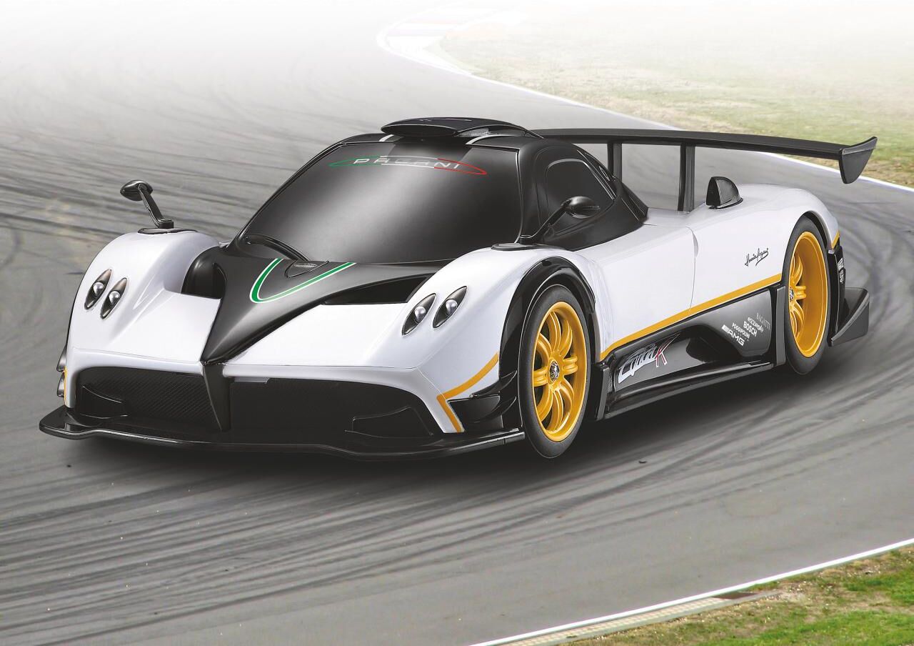 RC-Auto JAMARA "Pagani Zonda R, 1:24, weiß/schwarz", weiß, Fernlenkfahrzeuge, KinderB:7cm H:5cm T:20cm, Kunststoff, RC-Auto, B:7cm H:5cm T:20cm