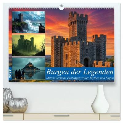 Burgen der Legenden (hochwertiger Premium Wandkalender 2027 DIN A2 quer), Kunstdruck in Hochglanz